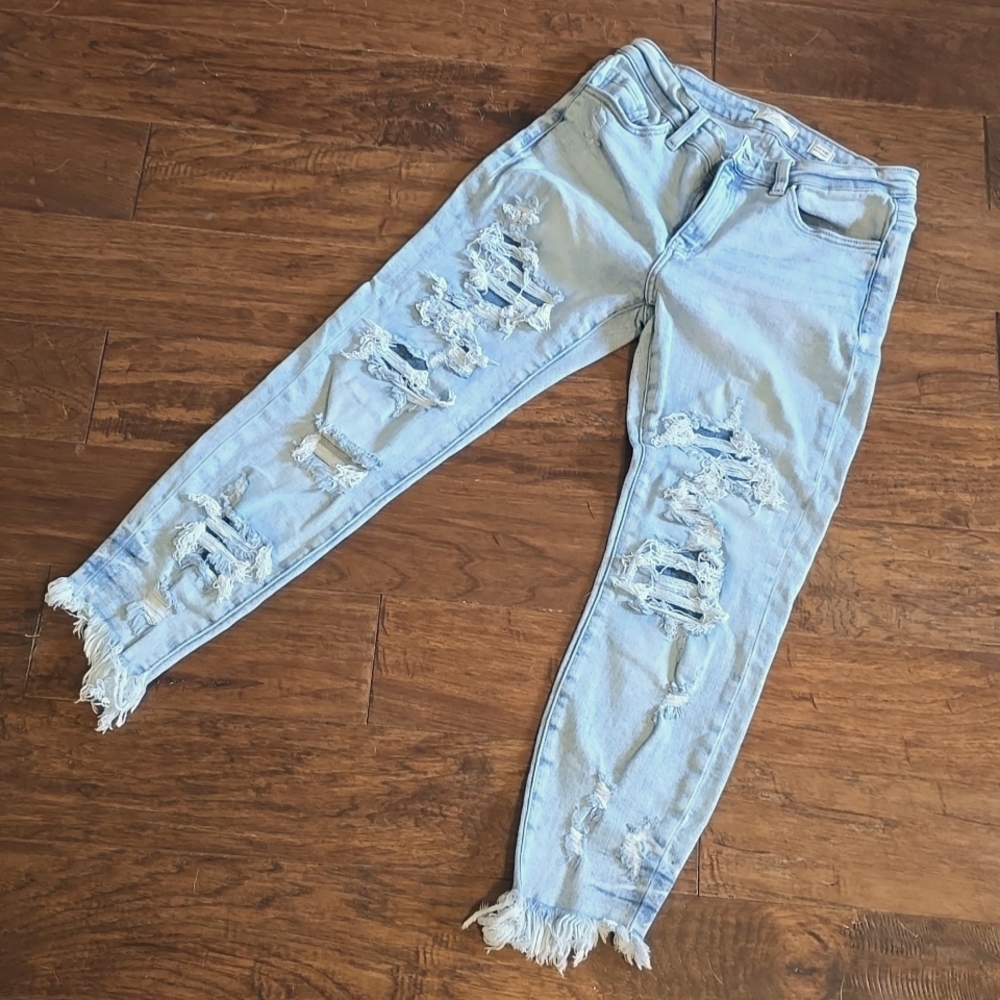 KanCan Signature Distressed Mid Rise Ankle Skinny Jean  Size 29